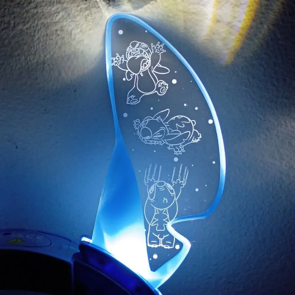 Lilo & Stitch Light Up Ears Headband Blue Clear Acrylic LED Glowing Disney